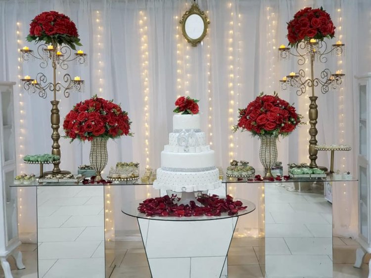 Casamento - Branco, Vermelho e Dourado